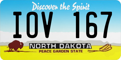 ND license plate IOV167