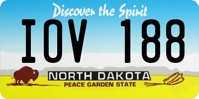 ND license plate IOV188