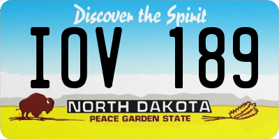 ND license plate IOV189