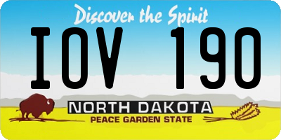 ND license plate IOV190