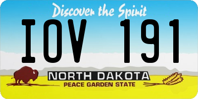 ND license plate IOV191