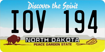 ND license plate IOV194