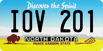 ND license plate IOV201
