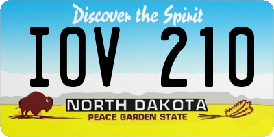 ND license plate IOV210