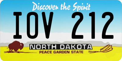 ND license plate IOV212