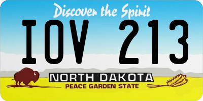 ND license plate IOV213