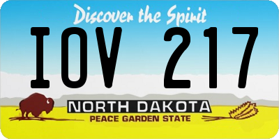 ND license plate IOV217