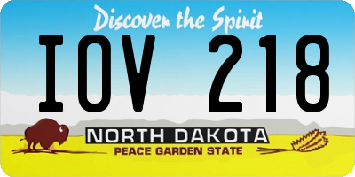 ND license plate IOV218