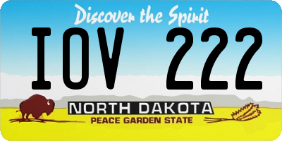 ND license plate IOV222