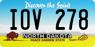 ND license plate IOV278