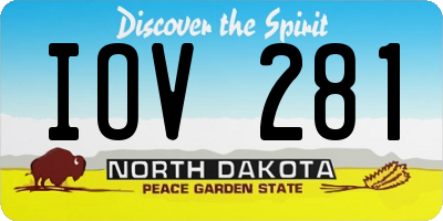 ND license plate IOV281