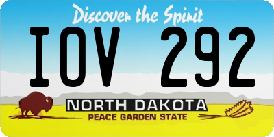 ND license plate IOV292