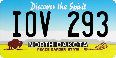 ND license plate IOV293