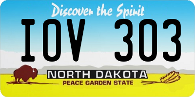 ND license plate IOV303
