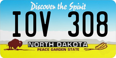 ND license plate IOV308