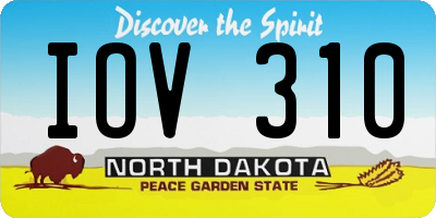 ND license plate IOV310