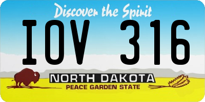 ND license plate IOV316