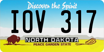 ND license plate IOV317
