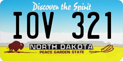 ND license plate IOV321