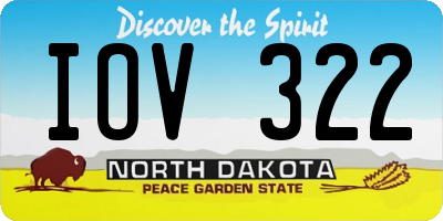 ND license plate IOV322