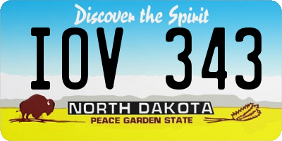 ND license plate IOV343