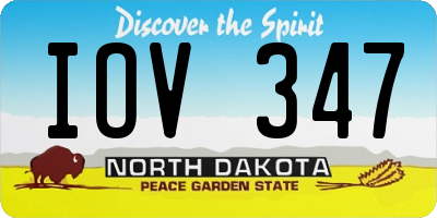 ND license plate IOV347