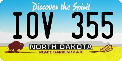 ND license plate IOV355