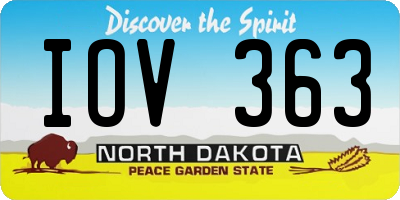 ND license plate IOV363