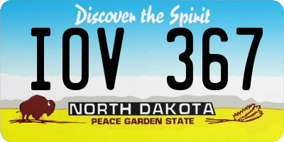 ND license plate IOV367