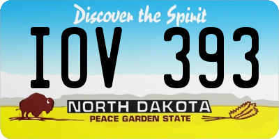 ND license plate IOV393