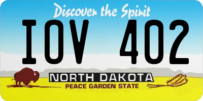 ND license plate IOV402