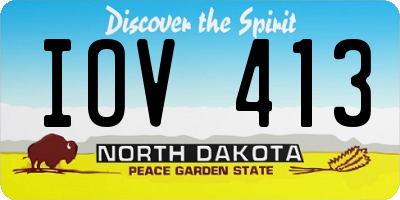 ND license plate IOV413