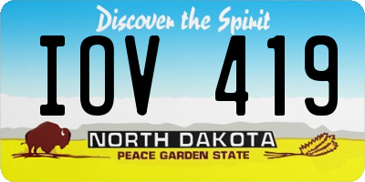 ND license plate IOV419