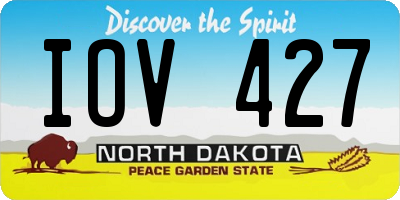 ND license plate IOV427