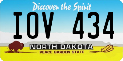 ND license plate IOV434