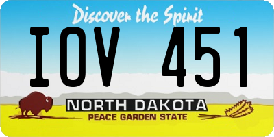 ND license plate IOV451