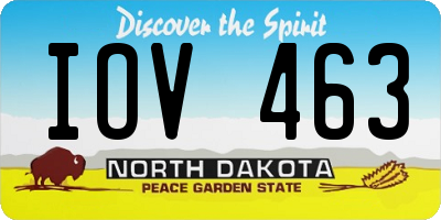 ND license plate IOV463