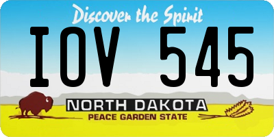 ND license plate IOV545