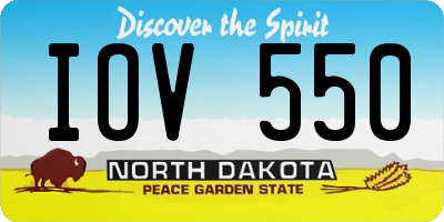 ND license plate IOV550