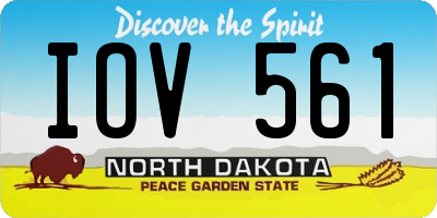 ND license plate IOV561
