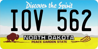 ND license plate IOV562