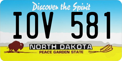 ND license plate IOV581