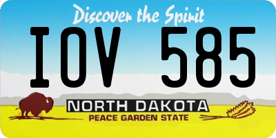 ND license plate IOV585