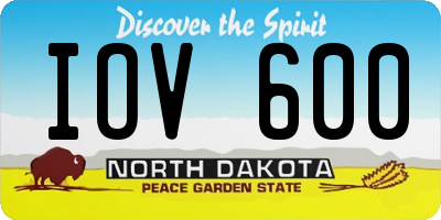ND license plate IOV600