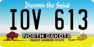 ND license plate IOV613