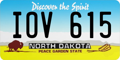 ND license plate IOV615