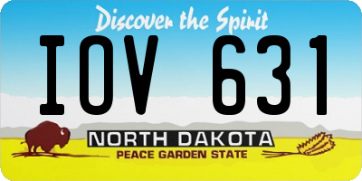ND license plate IOV631