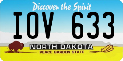 ND license plate IOV633