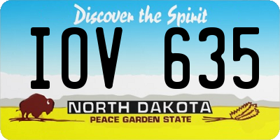 ND license plate IOV635