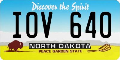 ND license plate IOV640